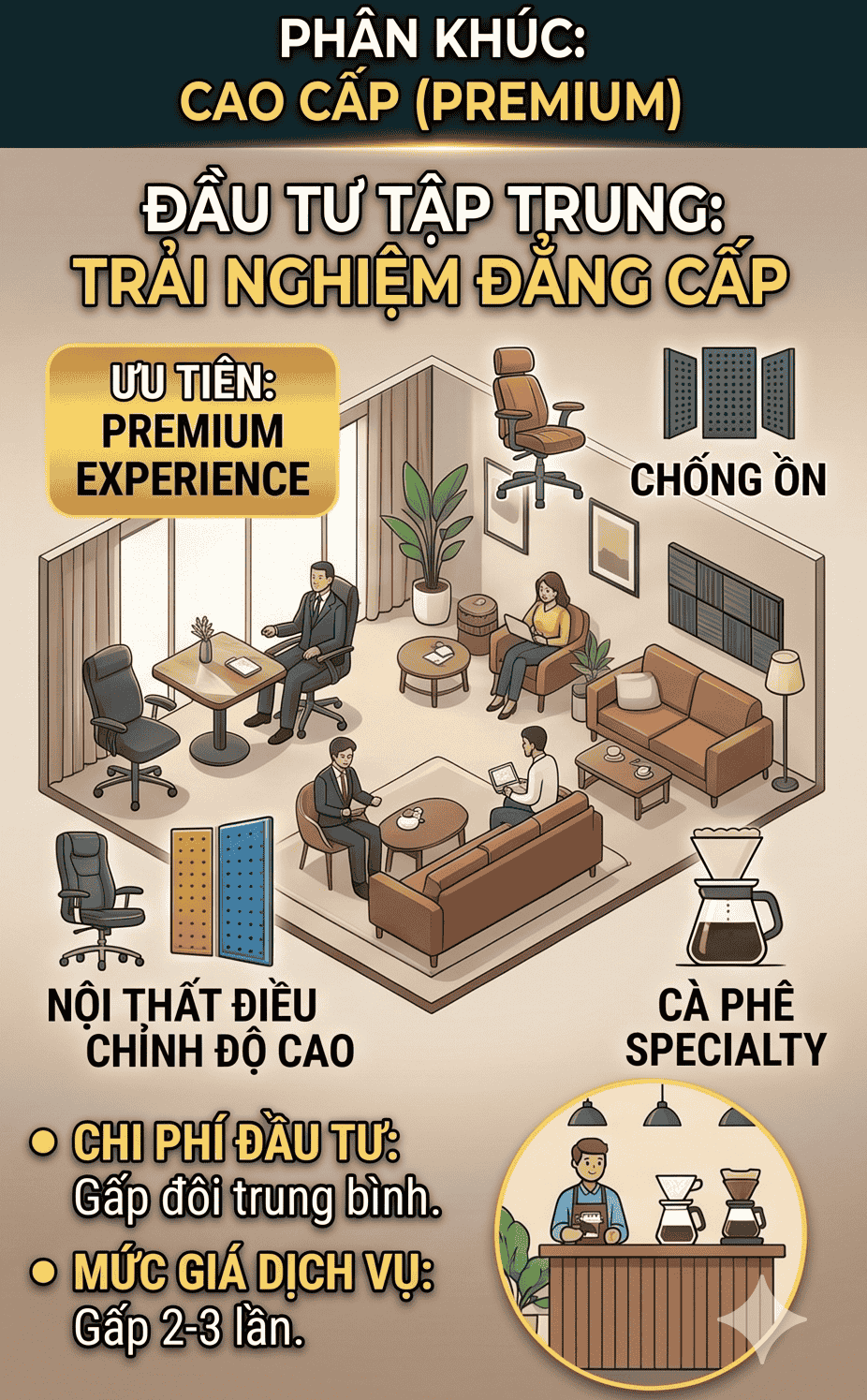 Chi phí đầu tư mô hình cafe coworking